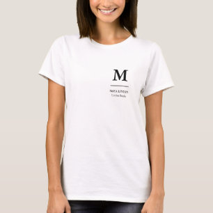 Modernes Monogramm-Shirt – Schwarz & Weiß Minimali T-Shirt