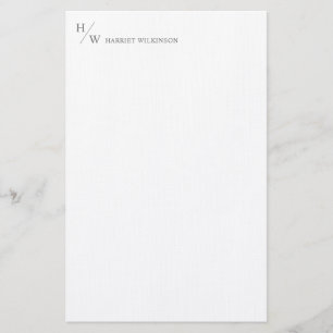Modernes Monogramm Smokey Gray Personal Stationery Briefpapier