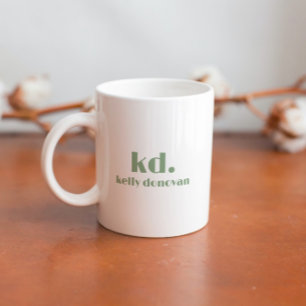 Modernes Monogramm und Name Minimalistisches Desig Kaffeetasse