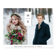 Modernes Monogramm | Zwei Foto Grid