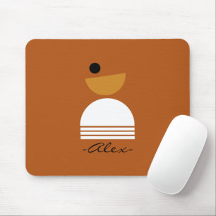 Modernes, monogrammatikales minimales Design Braun Mousepad