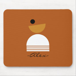 Modernes, monogrammatikales minimales Design Braun Mousepad
