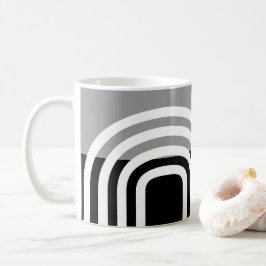 Modernes Monotone-Schwarz-weißes Anfangsmuster Kaffeetasse