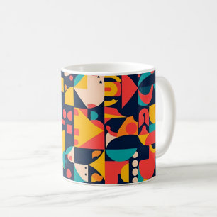 Modernes Mosaik – Kühnes abstraktes Kunstkaffeebec Kaffeetasse