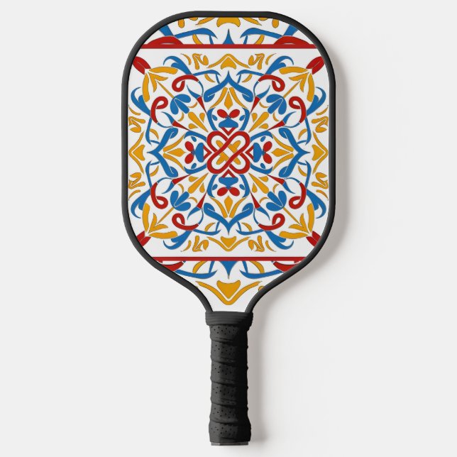 modernes Mosaik, Mandala-Muster Pickleball Schläger (Vorderseite)
