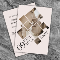 Modernes Mosaik mit monogramm Hochzeit Einladung