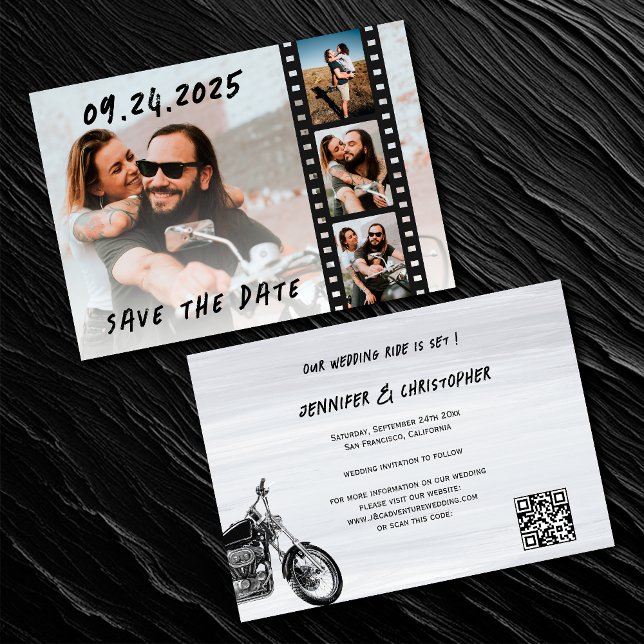 Modernes Motorrad-Adventure-Hochzeiten-Fotos Save The Date (Von Creator hochgeladen)