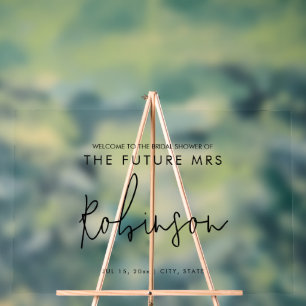 Modernes MRS-Brautparty der Zukunft Willkommen Sch Acrylschild