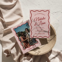 Modernes, muffiges Retro Funky Foto Wedding