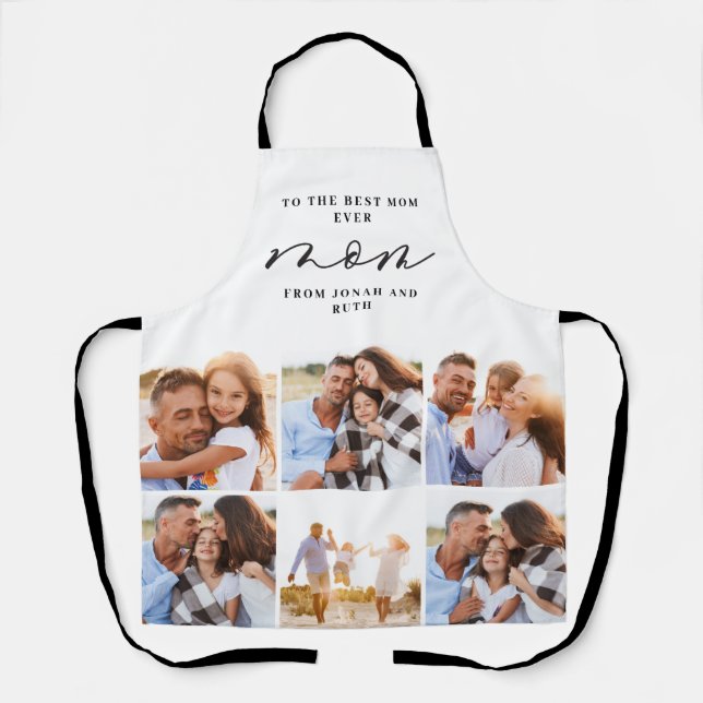 modernes Multi-Foto Collage Black Mama Geschenk Schürze (Vorderseite)