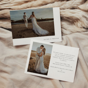 Modernes Multi-Foto-Elopement & Hochzeitsempfang Einladung