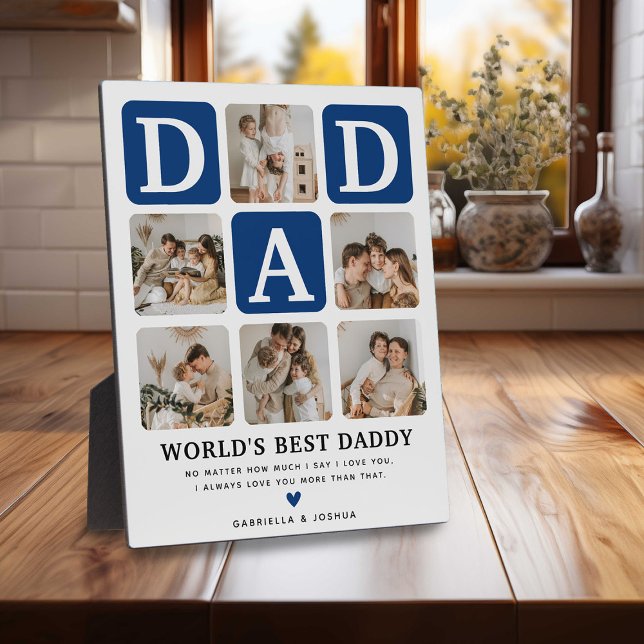 Modernes Multi Foto Grid Niedlich VATER Geschenk Fotoplatte (Von Creator hochgeladen)