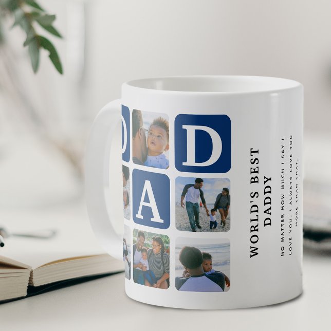 Modernes Multi Foto Grid Niedlich VATER Geschenk K Kaffeetasse (Von Creator hochgeladen)