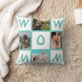 Modernes Multi Foto Grid Niedlich WOW MAMA Geschen Kissen