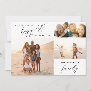Modernes Multi-Foto-Urlaubsskript Feiertagskarte
