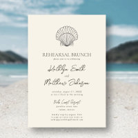 Modernes Muschel Beach Ocean Wedding Probe Brunch