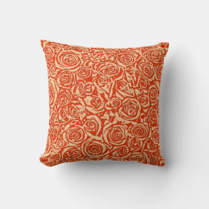 Modernes Muster Abstrakter Rose, Mandarin Orange Kissen