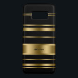 Modernes Muster aus Gold und Schwarz Case-Mate Samsung Galaxy S8 Hülle<br><div class="desc">Elegantes goldfarbenes und türkisfarbenes Streifen-Muster mit weißem Blumenrahmen. Anpassbare Monogramm.</div>