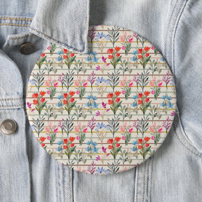 Modernes Muster der Aquarellfarben-Blume Button (Beispiel)