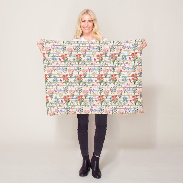 Modernes Muster der Aquarellfarben-Blume Fleecedecke (Beispiel)