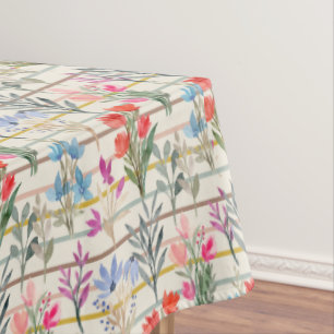 Modernes Muster der Aquarellfarben-Blume Tischdecke