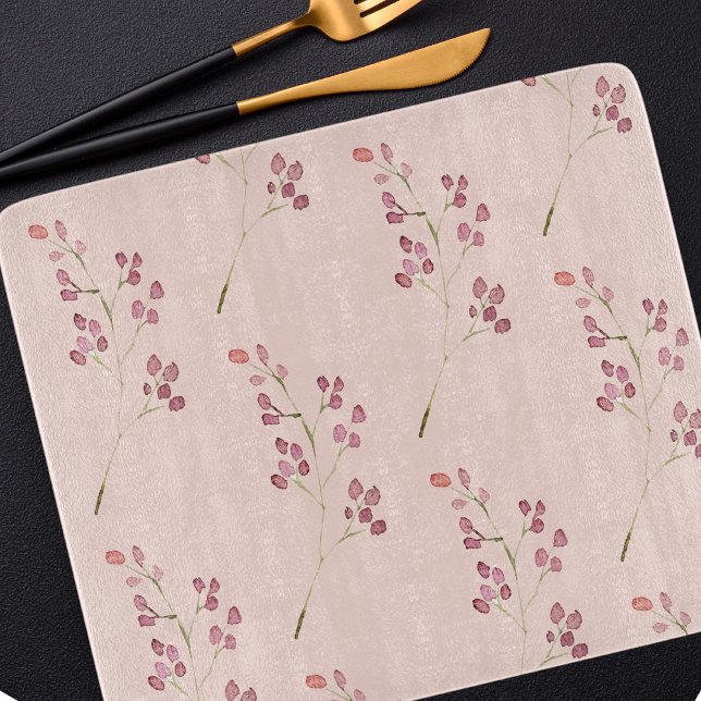 Modernes Muster der Aquarellroten Blume Schneidebrett (Von Creator hochgeladen)