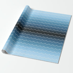 Modernes Muster der Blauen Wave Geschenkpapier