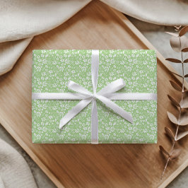 Modernes Muster der Girl Light Green Spring Blume Geschenkpapier