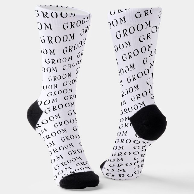 Modernes Muster der Groom-Typografie Socken (Gewinkelt)