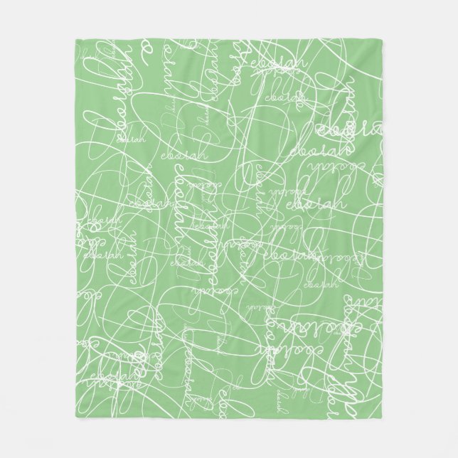 Modernes Muster der Kalligraphie von Signaturen Fleecedecke (Vorderseite)