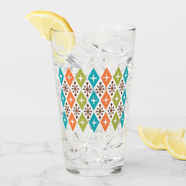 Modernes Muster der Sternexplosion Mitte des Jahrh Glas (Vorderseite Ice)