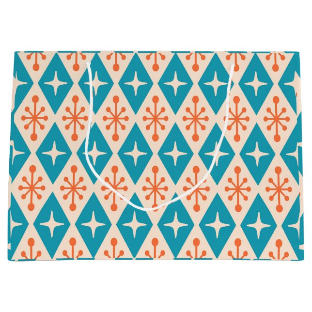 Modernes Muster der Sternexplosion Mitte des Jahrh Große Geschenktüte (Vorderseite)