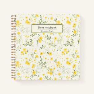 Modernes Muster der Wildblume zurück zur Schule Notizbuch