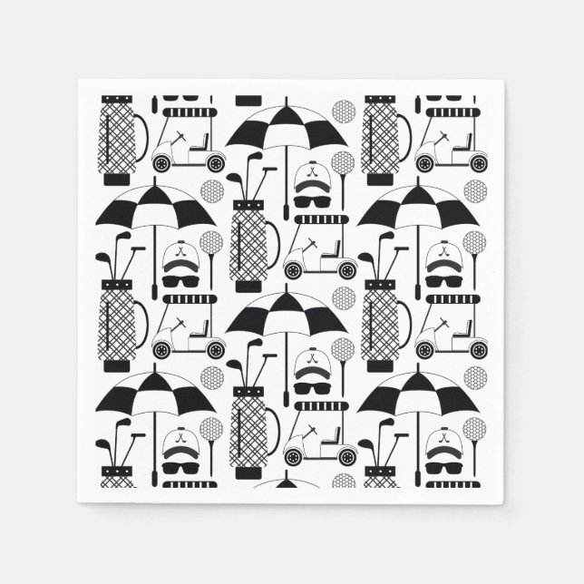 Modernes Muster für Golf-Equipment und Zubehör Serviette (Vorderseite)