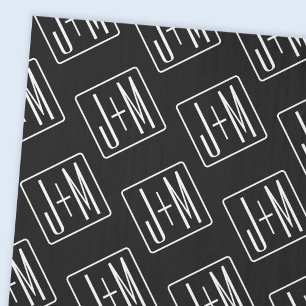 Modernes Muster für Hochzeitstile Schwarz und We Seidenpapier