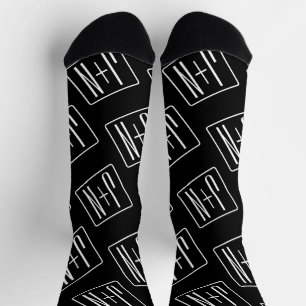 Modernes Muster für Hochzeitstile   Schwarz und We Socken