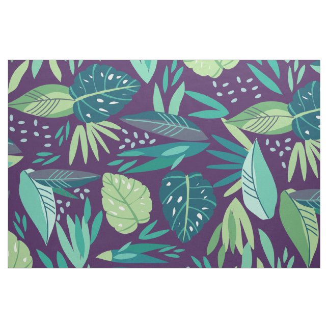 Modernes Muster für lila und grüne Botanische Blät Stoff (Fat Quarter (45,7 x 55,9 cm))