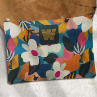 Modernes Muster für monogramm-farbige Retro-Blume