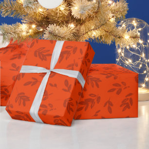 Modernes Muster für Orangen und Rote Botanicals Geschenkpapier
