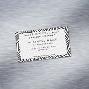 Modernes Muster für Schwarz-Weiß-Streifen Magnetische Visitenkarte