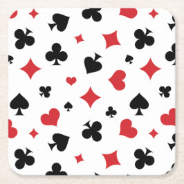 Modernes Muster für Spielkartensymbole Rechteckiger Pappuntersetzer