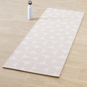 Modernes Muster in Beige und Weiß aus dem Mittelal Yogamatte