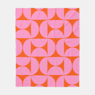 Modernes Muster in pink und orange Fleecedecke