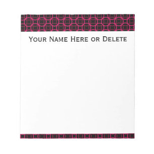 Modernes Muster in Rosa und Schwarz Notizblock