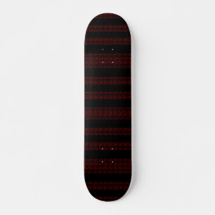 Modernes Muster in Rot und Schwarz Skateboard