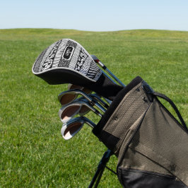 Modernes Muster in Schwarzweiß, personalisierbar Golf Headcover