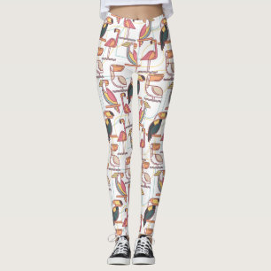 Modernes Muster mit tropischen Vögeln Leggings