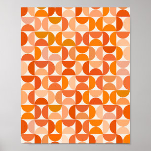 Modernes Muster Orange Mitte des Jahrhunderts Poster