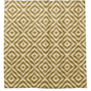 Modernes Muster von White & Gold Duschvorhang