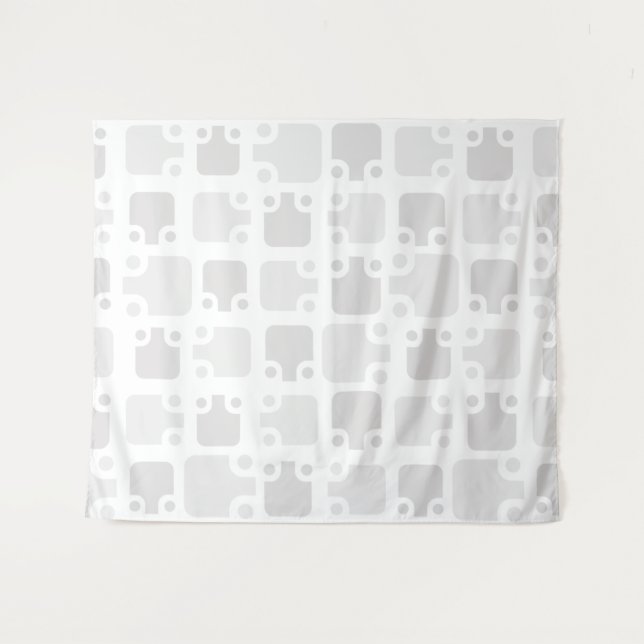 Modernes Muster weiß aus dem Mittelalter Wandteppich (Vorderseite (Horizontal))